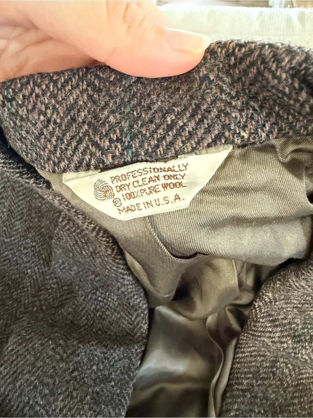 vintage Hunt Valley herringbone wool tweed blazer 48l
